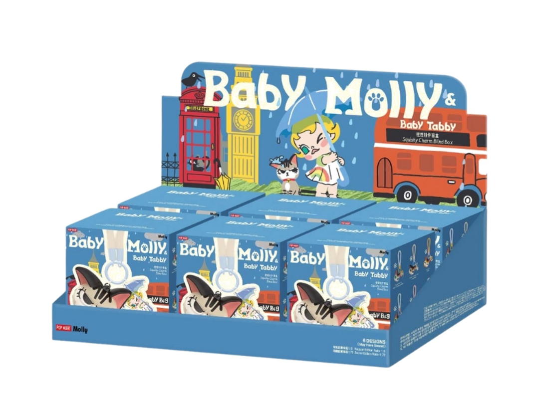 Pop Mart Pop Mart Baby Molly & Baby Tabby Series-Pinch Pendant Blind Box Whole Set Multicolor