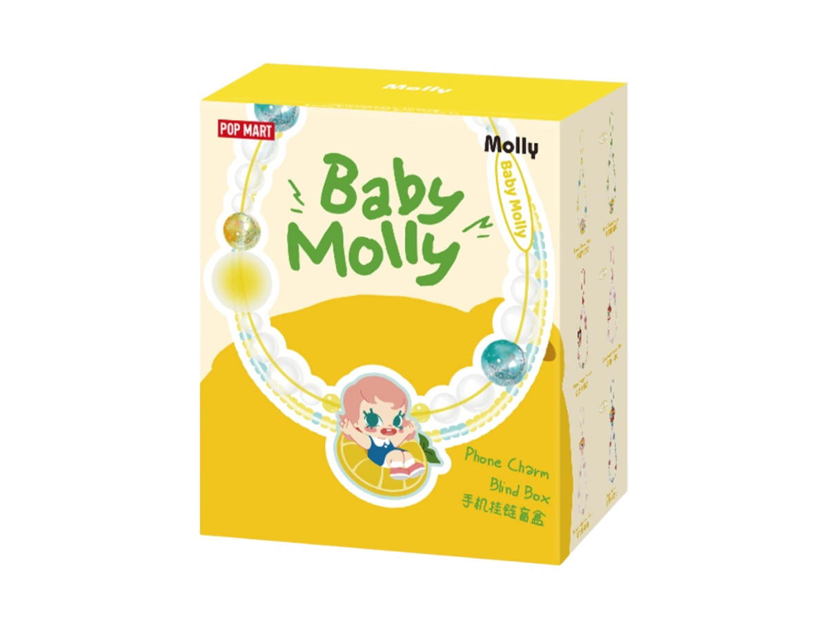 Pop Mart (เช็คการ์ด) Pop Mart Baby Molly Fruity Aroma Series Phone Charm Blind Box Single Box