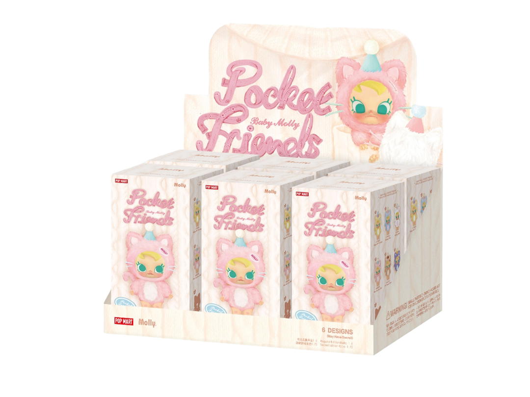 Pop Mart Pop Mart Baby Molly Pocket Friends Series-Vinyl Plush Pendant Blind Box Whole Set Multicolor