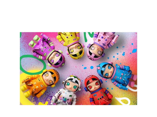 Pop Mart (เช็คการ์ด) Pop Mart Chik Mega Space Molly 400% Jon Burgerman Space Cadets Series Multicolor - view 3
