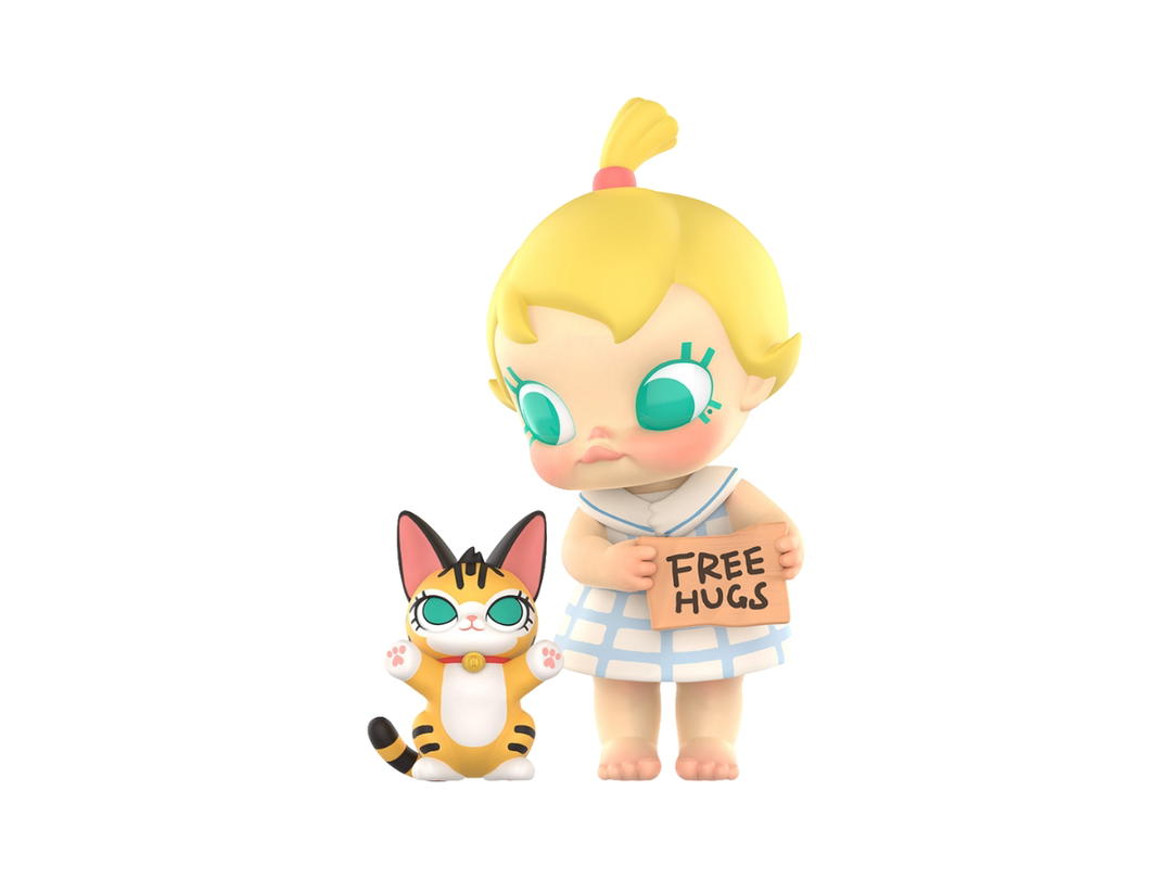Pop Mart (เช็คการ์ด) Pop Mart A Free Hug (Baby Molly My Huggable Discovery Series Figures)