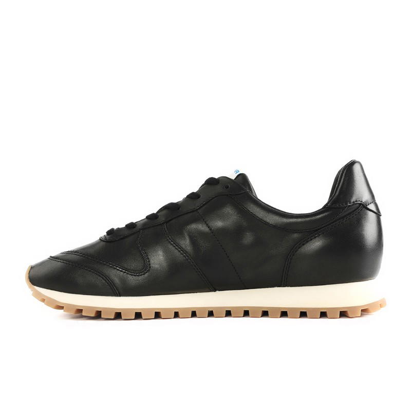 Pane PANE Pace Nostalgia Model SUNDOWN Cow Leather Slip Resistant Low top Casual Shoes Unisex Black