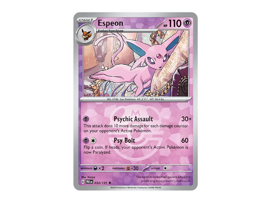 Pokemon Pokemon 2025 Espeon R Master Ball Reverse Holo [033/131] Scarlet & Violet [PRE EN] (Prismatic Evolutions) (EN)