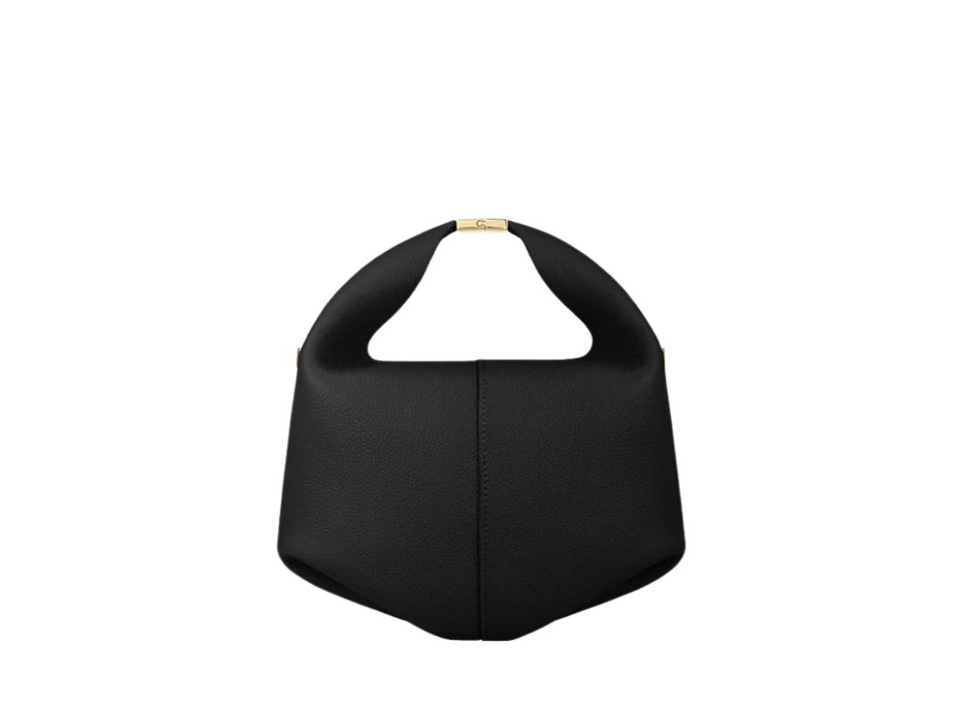 Polene Polene Beri In Grain Textured Calf Leather Black Chain