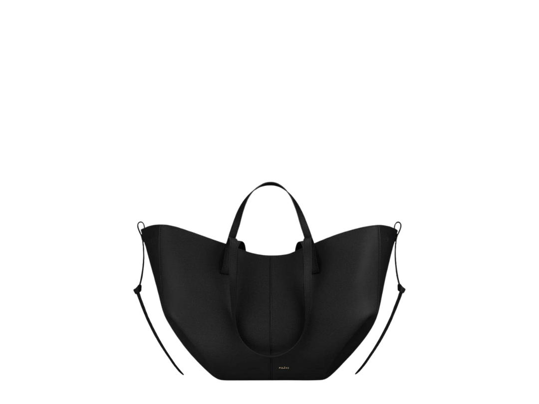 Polene Polene Cyme In Italian Textured Calf Leather Black