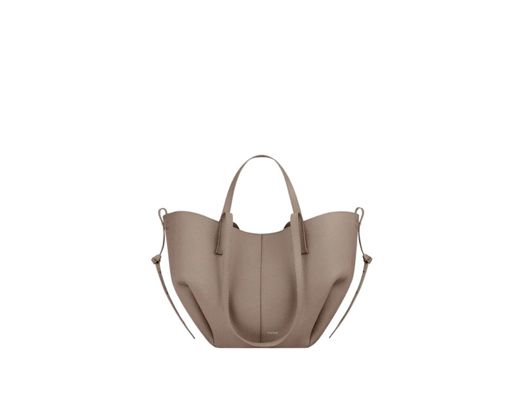 Polene Polene Cyme Mini In Italian Full-Grain Textured Calf Leather Taupe