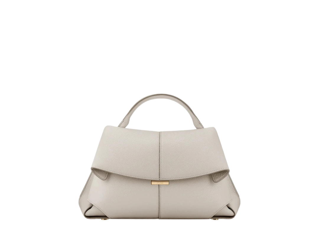 Polene Polene Mokki In Grain Smooth And Textured Calf Leathers Chalk White