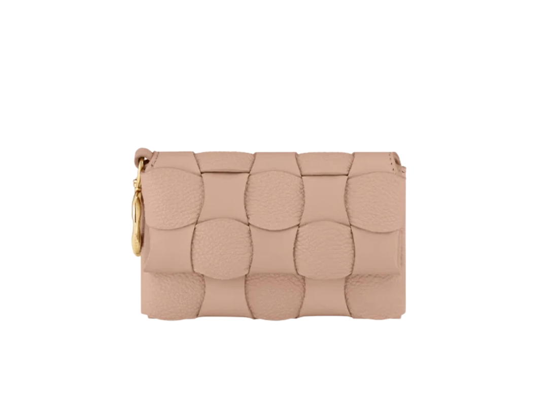 Polene Polene Neiti Card Holder In Leather With Gold-Plated Dune
