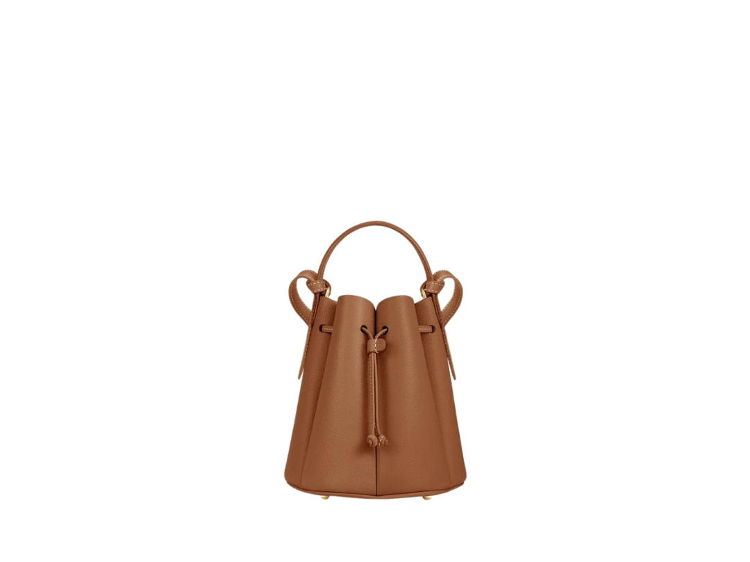 Polene Polene Numéro Huit Mini In Italian Full Grain Textured Calf Leather Camel