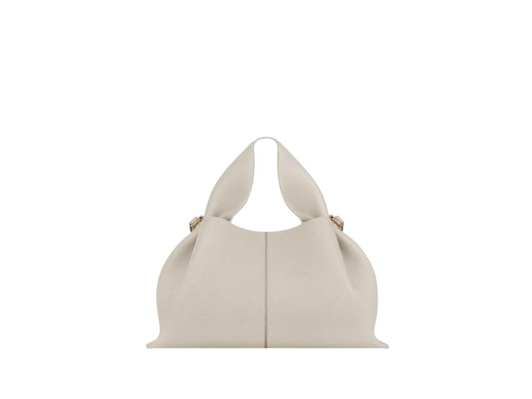 Polene Polene Numéro Neuf In Italian Full Grain Textured Calf Leather Chalk