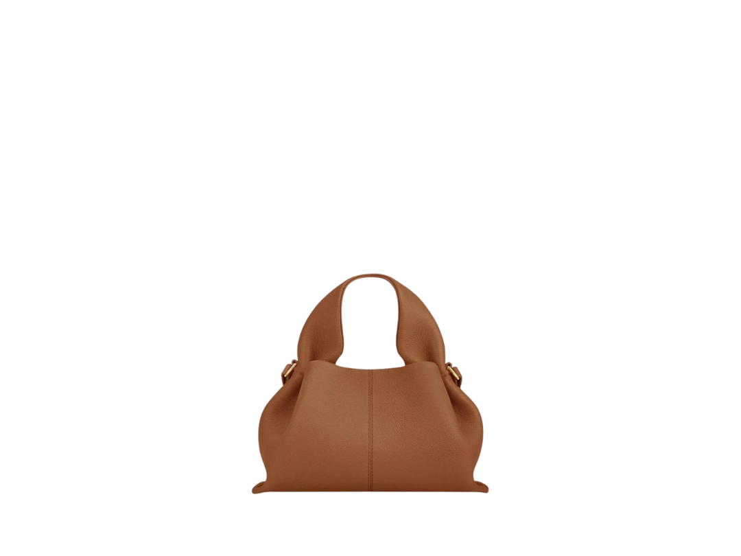 Polene Polene Numéro Neuf Mini In Italian Full-Grain Textured Calf Leather Camel