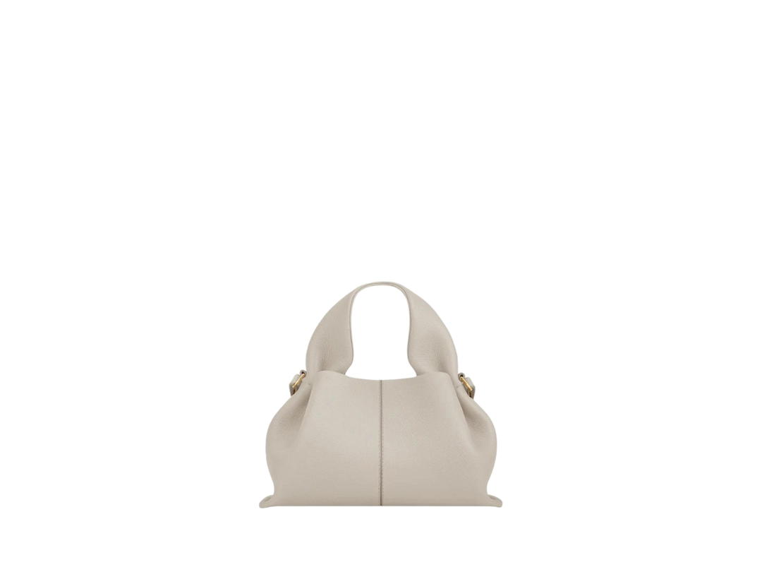 Polene Polene Numéro Neuf Mini In Italian Full-Grain Textured Calf Leather Chalk