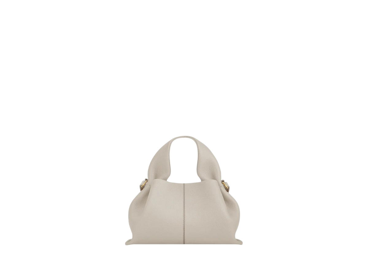 Polene Polene Numéro Neuf Mini In Italian Full-Grain Textured Calf Leather Chalk