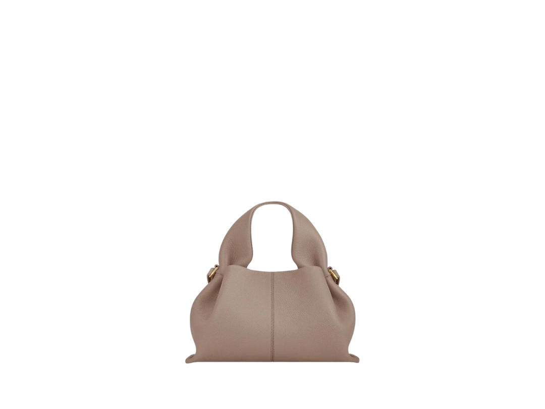 Polene Polene Numéro Neuf Mini In Italian Full-Grain Textured Calf Leather Taupe