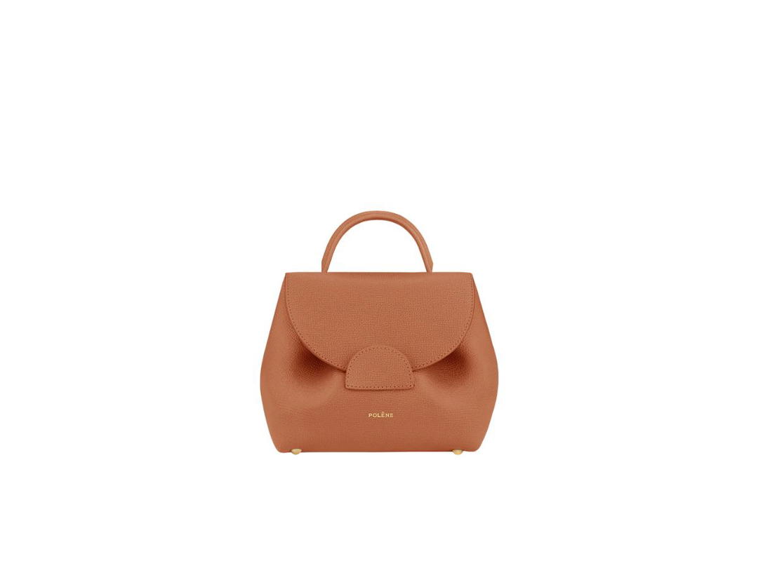 Polene Polene Numéro Un Nano In Italian Full Grain Smooth Calf Leather Peach