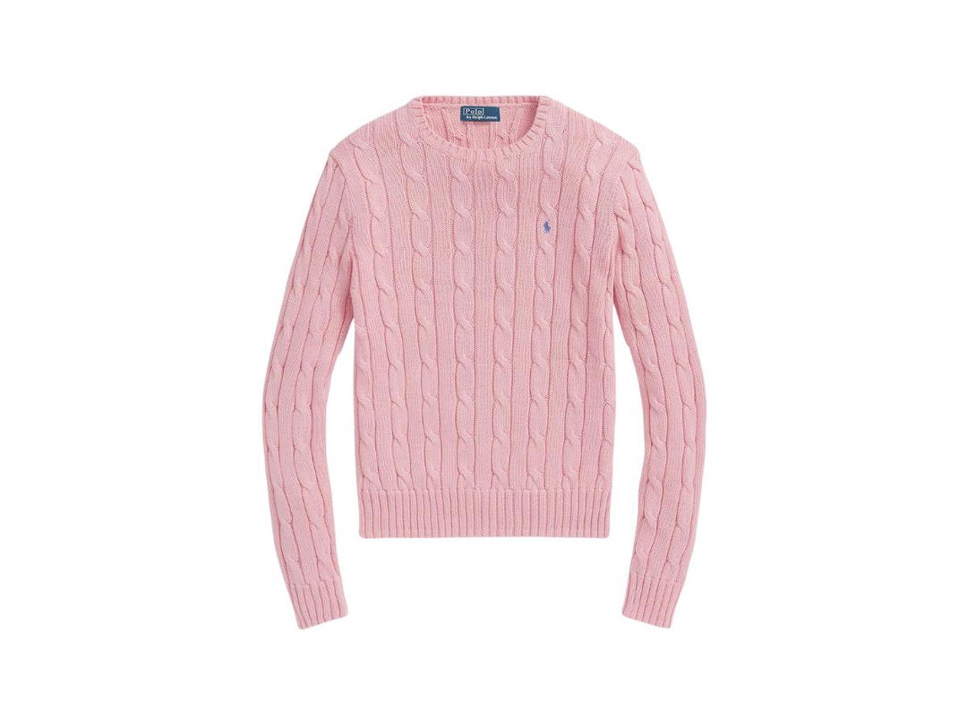 Polo Ralph Lauren Polo Ralph Lauren Cable-Knit Cotton Crewneck Sweater Carmel Pink (W)