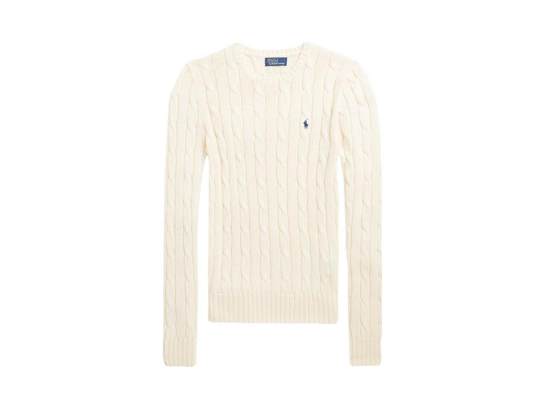 Polo Ralph Lauren Polo Ralph Lauren Cable-Knit Cotton Crewneck Sweater Cream (W)