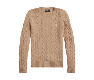 Buy Polo Ralph Lauren Cable-Knit Wool-Cashmere Sweater Camel Melange (W) at Sasom – Authentic and Ready to Ship