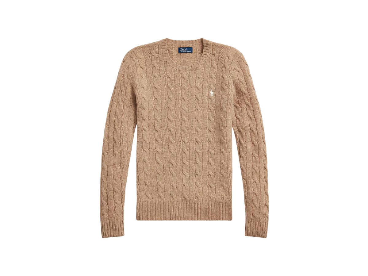 Polo Ralph Lauren Polo Ralph Lauren Cable-Knit Wool-Cashmere Sweater Camel Melange (W)