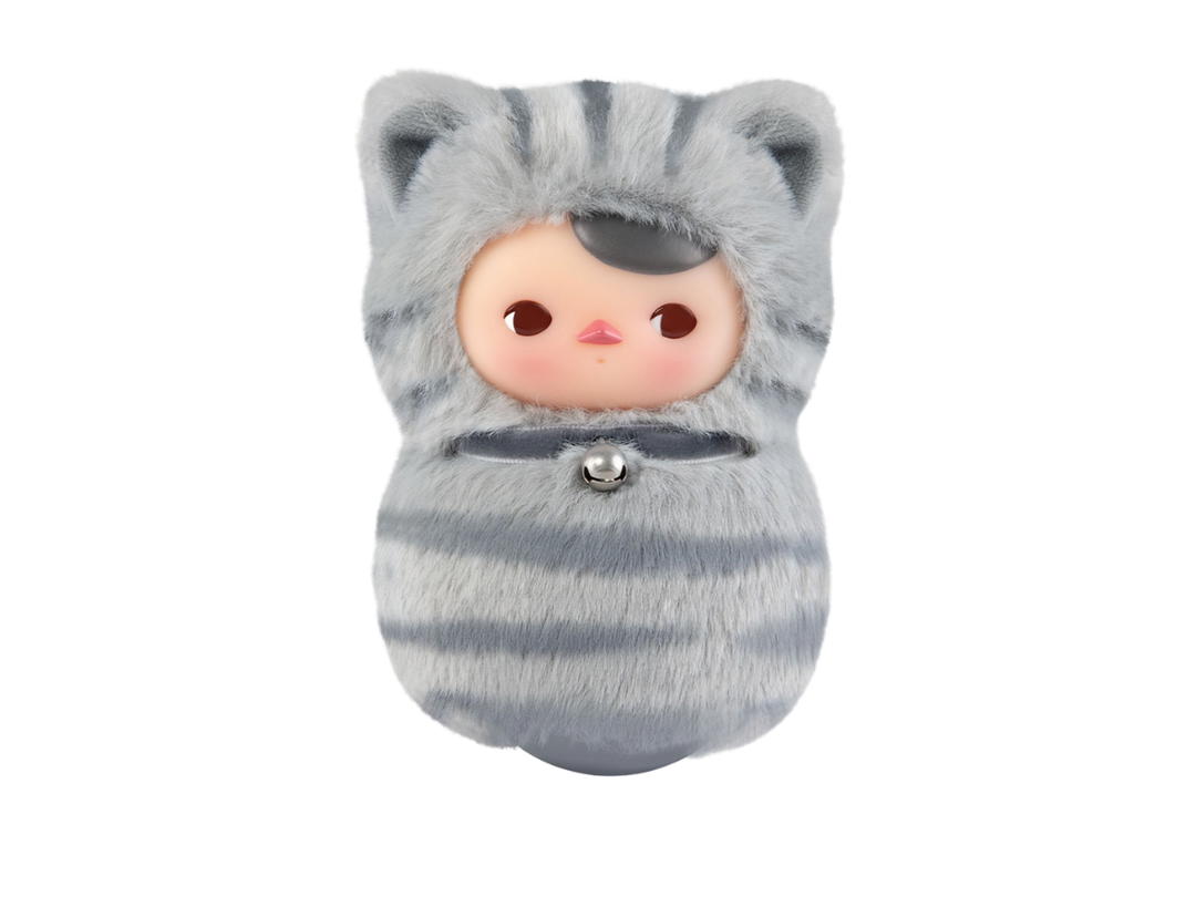 Pop Mart (เช็คการ์ด) Pop Mart American Shorthair (Pucky Roly-Poly Kitty Series-Vinyl Plush Blind Box)
