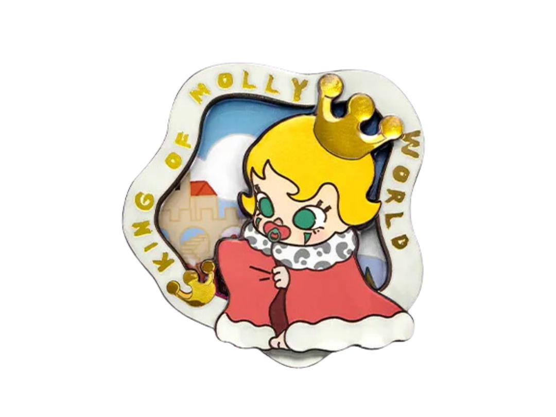 Pop Mart (เช็คการ์ด) Pop Mart Baby Molly When I was Three! King Of Molly World Secret Edition (Series-Fridge Magnet Blind Box)