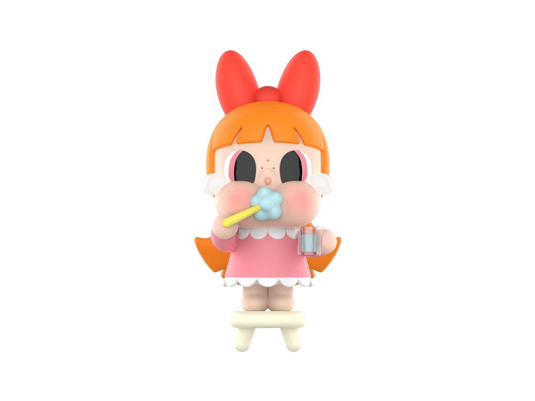 Pop Mart (เช็คการ์ด) Pop Mart Brushing Teeth Blossom (Crybaby X Powerpuff Girls Series Figures)