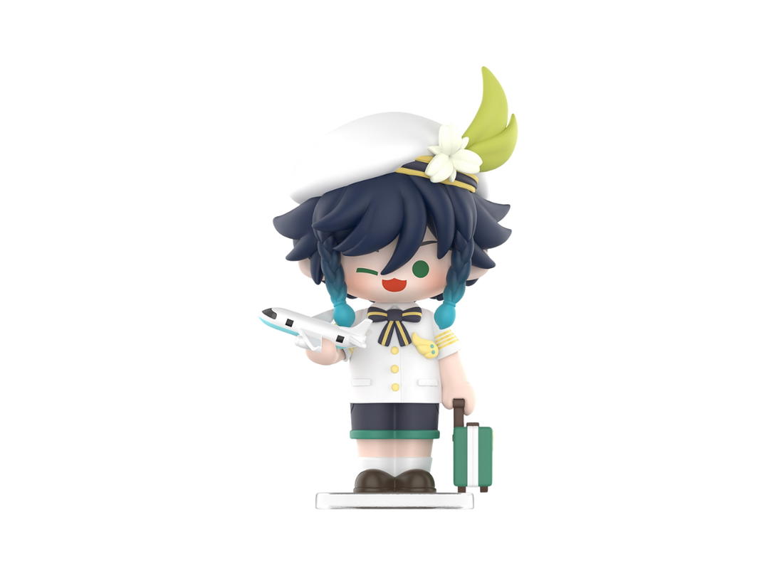 Pop Mart (เช็คการ์ด) Pop Mart Captain Venti (Genshin Impact Dress-Up Dreams Themed Chibi Series Figures)