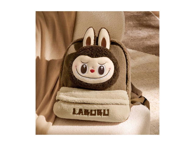 Pop Mart Pop Mart Classic Bag Series LABUBU Berber Fleece Backpack (Brown) - view 2