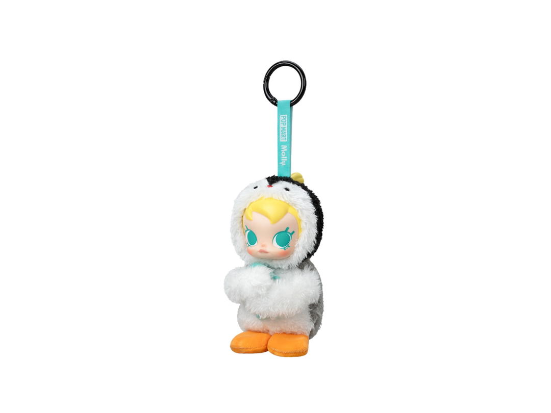 Pop Mart (เช็คการ์ด) Pop Mart Come with Me (Baby Molly × Pingu Happy Fishing Series-Vinyl Plush Pendant Blind Box)