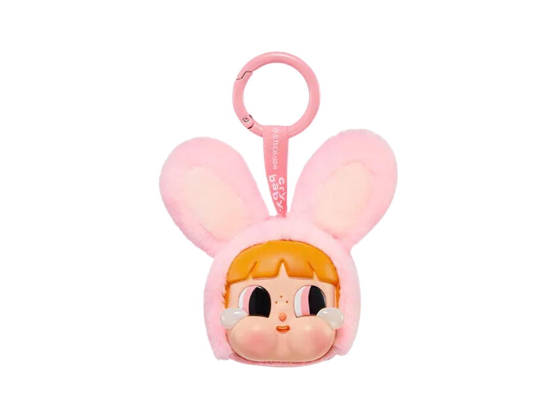 Pop Mart (เช็คการ์ด) Pop Mart CRYBABY × Powerpuff Girls Bunny Blossom (Series-Vinyl Face Plush Blind Box)