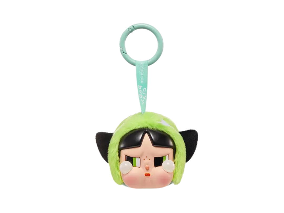 Pop Mart (เช็คการ์ด) Pop Mart CRYBABY × Powerpuff Girls Buttercup (Series-Vinyl Face Plush Blind Box)
