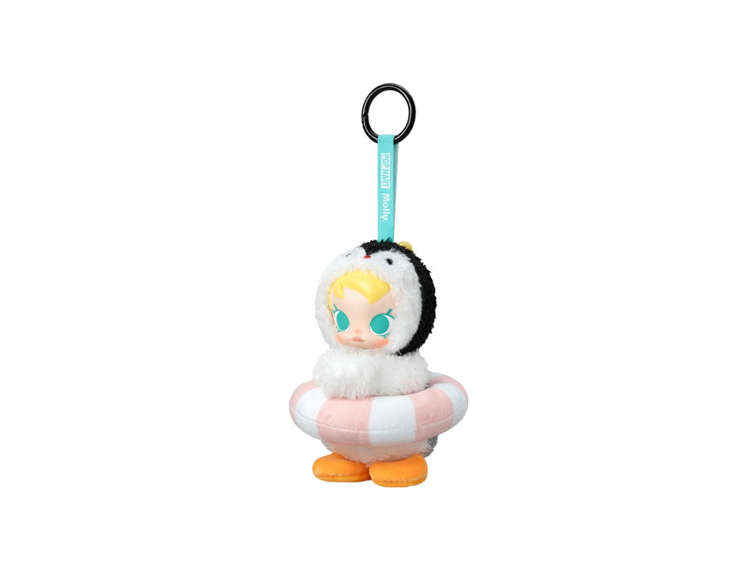 Pop Mart (เช็คการ์ด) Pop Mart Don't Wanna Go Home (Baby Molly × Pingu Happy Fishing Series-Vinyl Plush Pendant Blind Box)