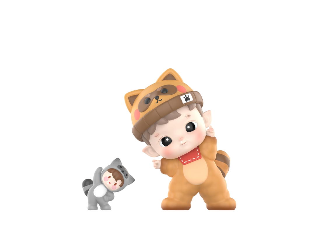 Pop Mart (เช็คการ์ด) Pop Mart HACIPUPU Little Raccoon Adventures In The Woods Series Figures