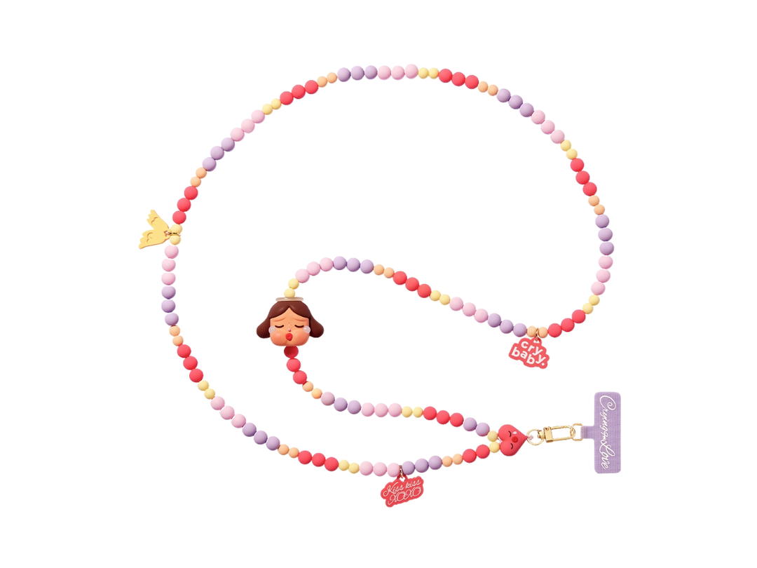 Pop Mart (เช็คการ์ด) Pop Mart Kiss Kiss-Angel Vers. (CRYBABY Crying For Love Series-Phone Charm Blind Box)