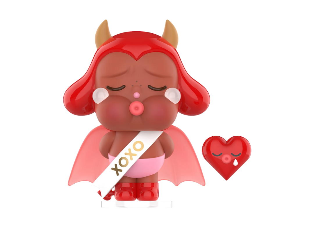 Pop Mart (เช็คการ์ด) Pop Mart Kiss Kiss-Devil Vers. (Crybaby Crying For Love Series Figures)