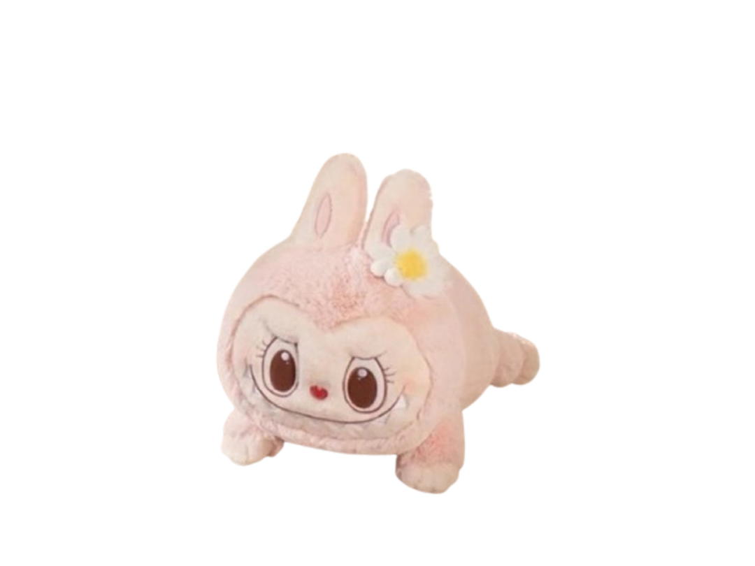Pop Mart (เช็คการ์ด) Pop Mart Labubu Mokoko Popland Pillow Limited New Series Pink