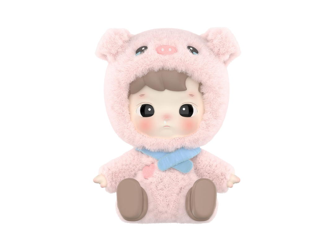 Pop Mart (เช็คการ์ด) Pop Mart Lovely Piggy (HACIPUPU Snuggle With You Series Figures)