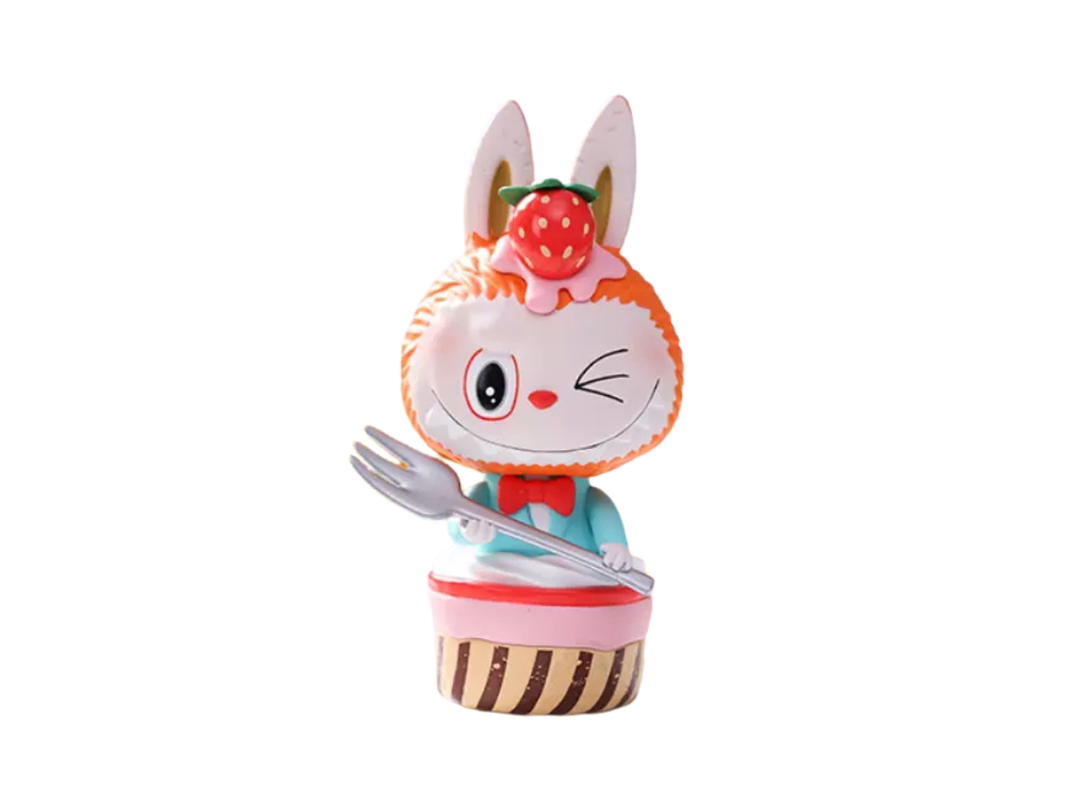 Pop Mart (เช็คการ์ด) Pop Mart Panna Cotta Cake (Labubu The Monsters Patisserie Series Blind Box)