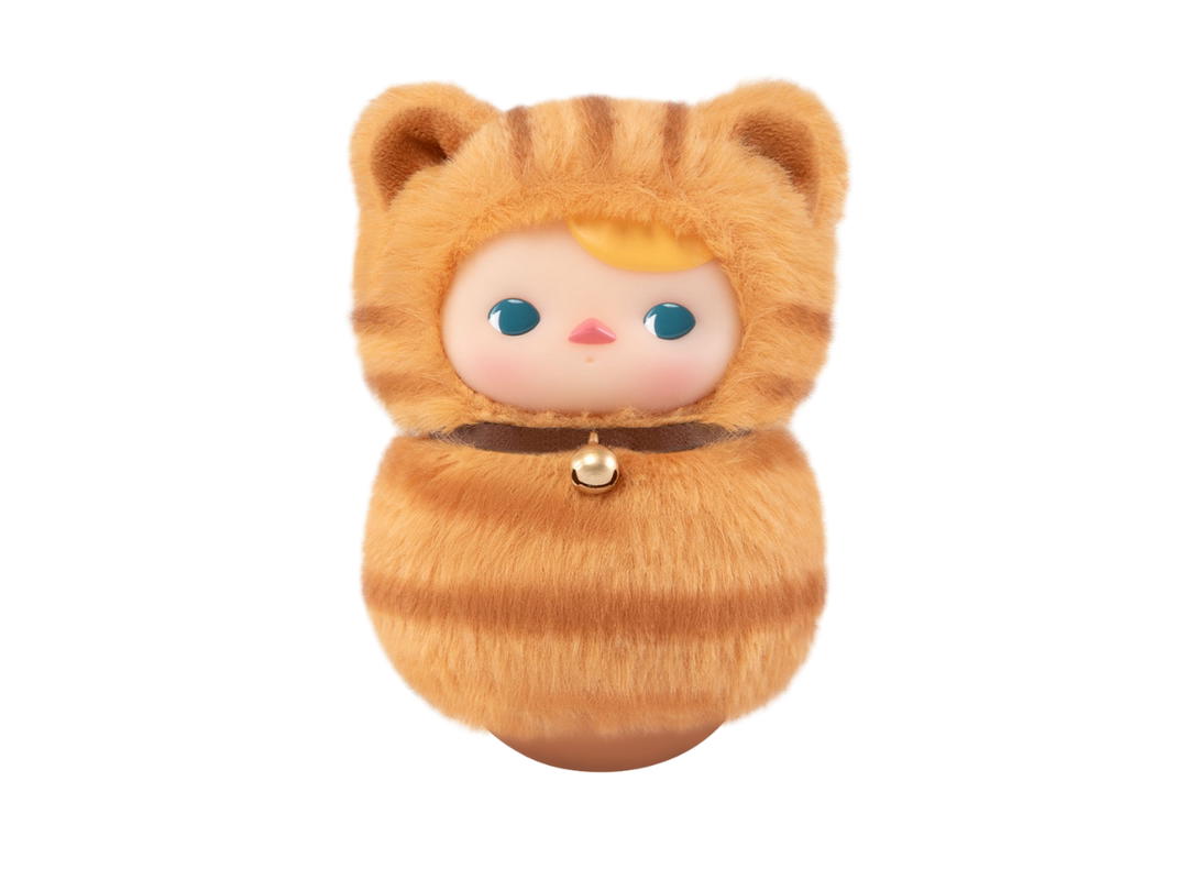 Pop Mart (เช็คการ์ด) Pop Mart Red Tabby (Pucky Roly-Poly Kitty Series-Vinyl Plush Blind Box)