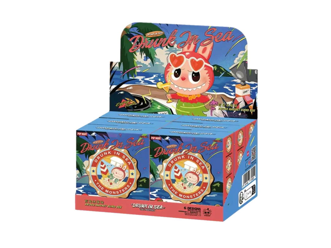 Pop Mart Pop Mart Sters LABUBU Drunk In Sea Series Fridge Magnet-Bottle Opener Blind Box Whole Set