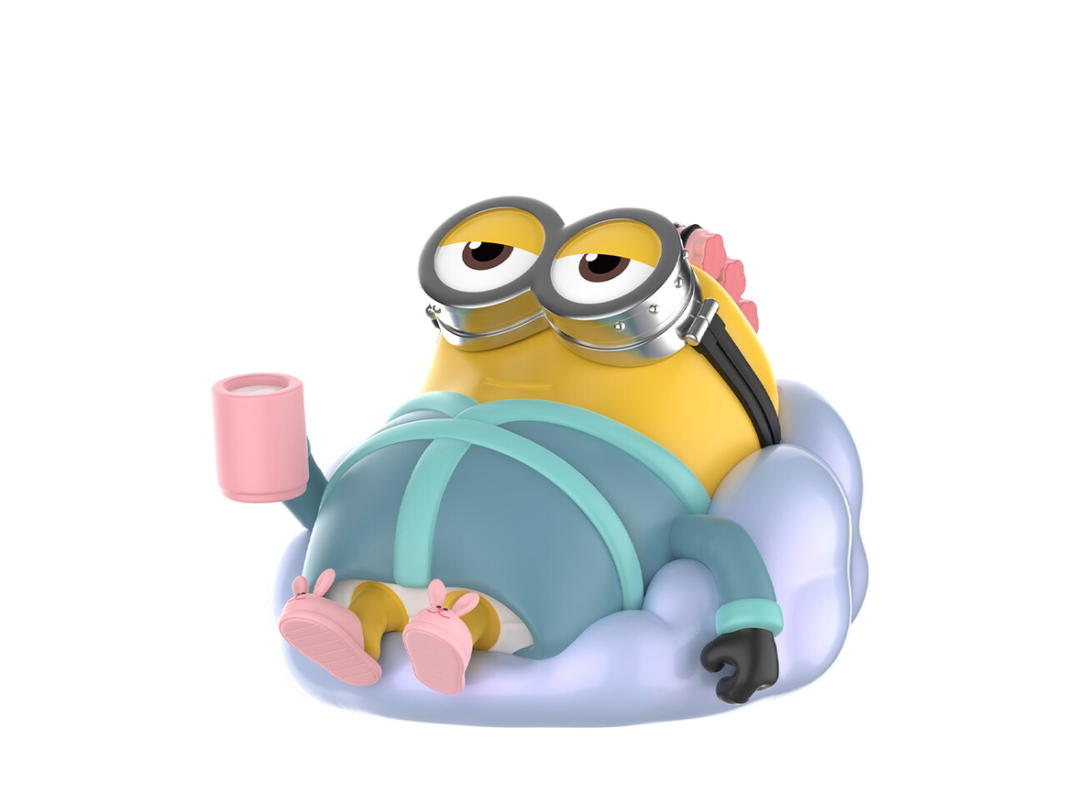 Pop Mart (เช็คการ์ด) Pop Mart Too Lazy to Move (Minions Lazy Every Day Series Figures)Secret Edition