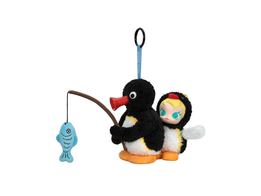 Pop Mart (เช็คการ์ด) Pop Mart Tug of War (Baby Molly × Pingu Happy Fishing Series-Vinyl Plush Pendant Blind Box) Secret Edition