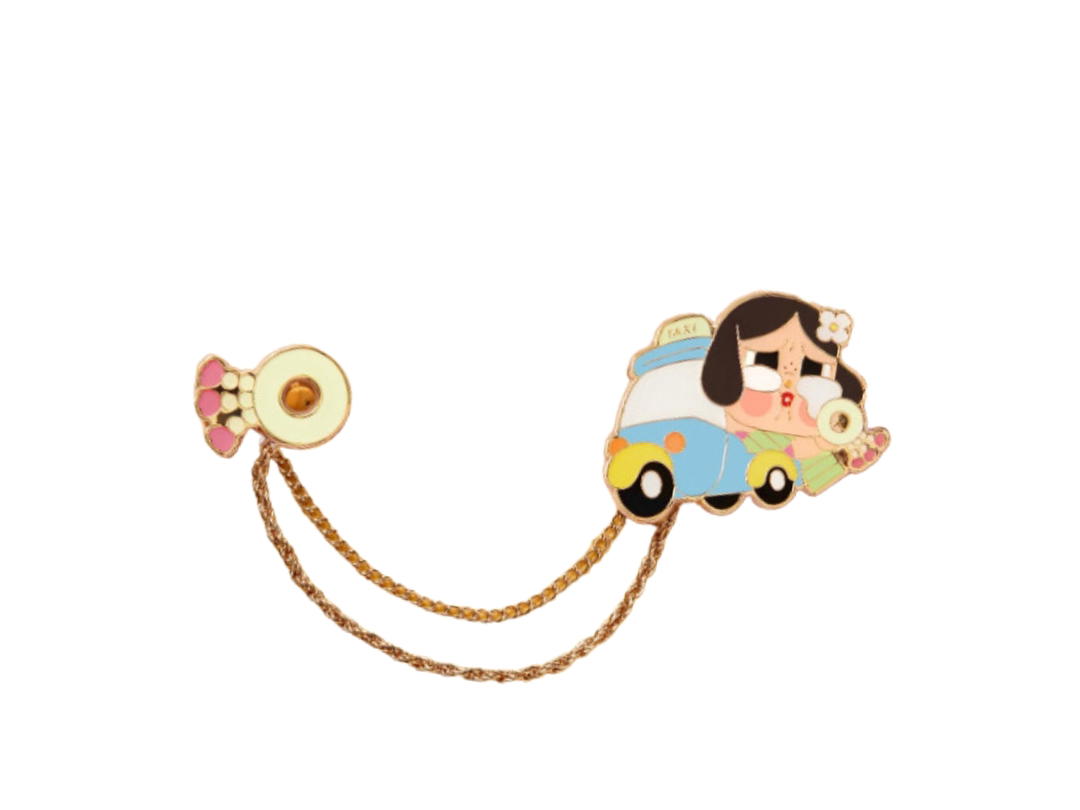 Pop Mart (เช็คการ์ด) Pop Mart TUK-TUK AHEAD,SLOW DOWN (Crybaby Hello Thailand Series-Badge Blind Box)