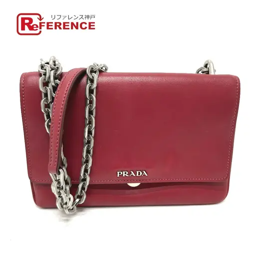Buy PRADA 1BD009 logo Chain Bag Crossbody Shoulder Bag Shoulder Bag Leather Red at Sasom – Authentic and Ready to Ship