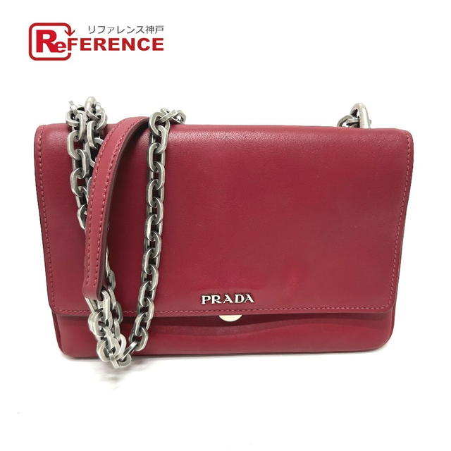 Prada PRADA 1BD009 logo Chain Bag Crossbody Shoulder Bag Shoulder Bag Leather Red - view 1