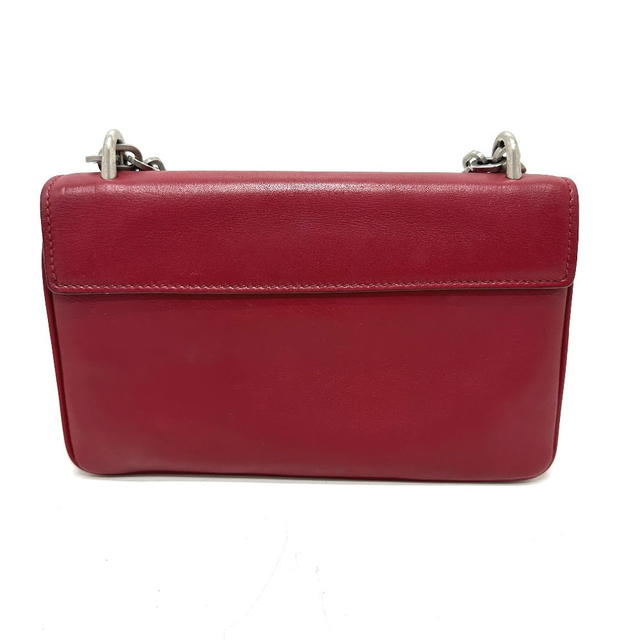 Prada PRADA 1BD009 logo Chain Bag Crossbody Shoulder Bag Shoulder Bag Leather Red - view 3