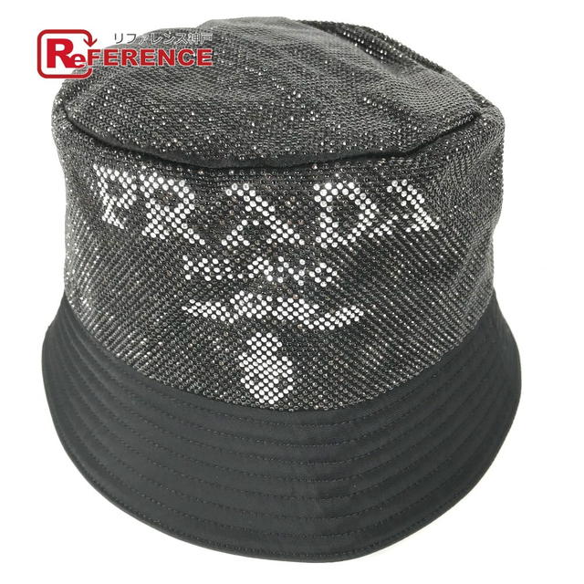 Prada PRADA 1HC137 Logo studs hat bucket hat bob hat Nylon Black/BrownBased Unused - view 1