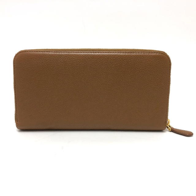 Prada PRADA 1M0506 logo Zip Around Long Wallet Leather Brown/GoldHardware - view 3