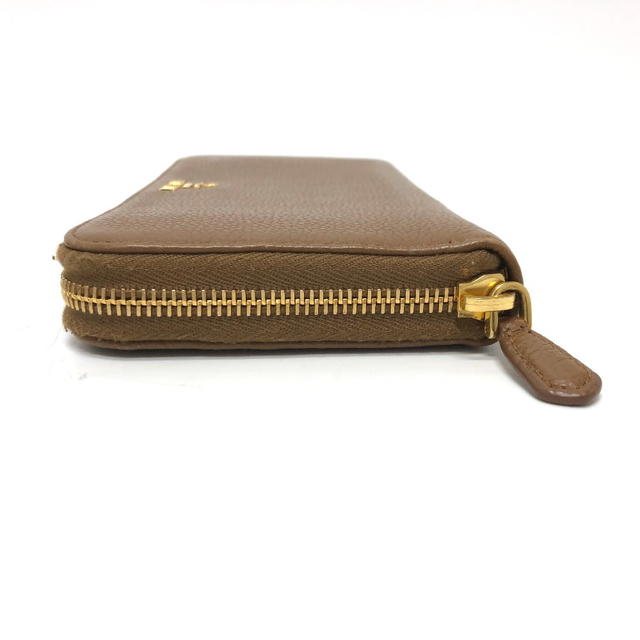 Prada PRADA 1M0506 logo Zip Around Long Wallet Leather Brown/GoldHardware - view 4