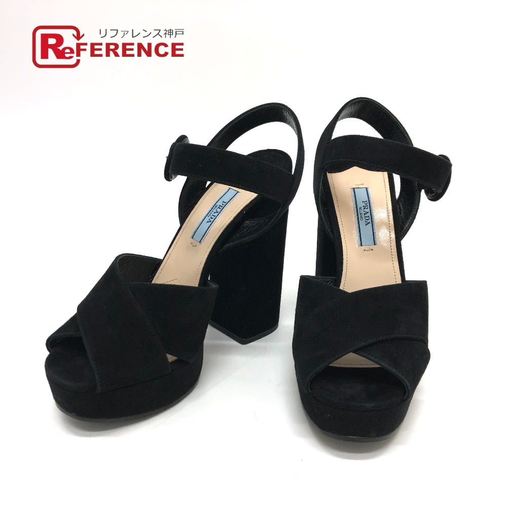 Prada PRADA 1XP882 strap  Sandals suede Black Unused